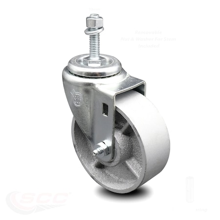Service Caster 4 Inch Semi Steel Wheel Swivel 10mm Threaded Stem Caster SCC-TS20S414-SSS-M1015